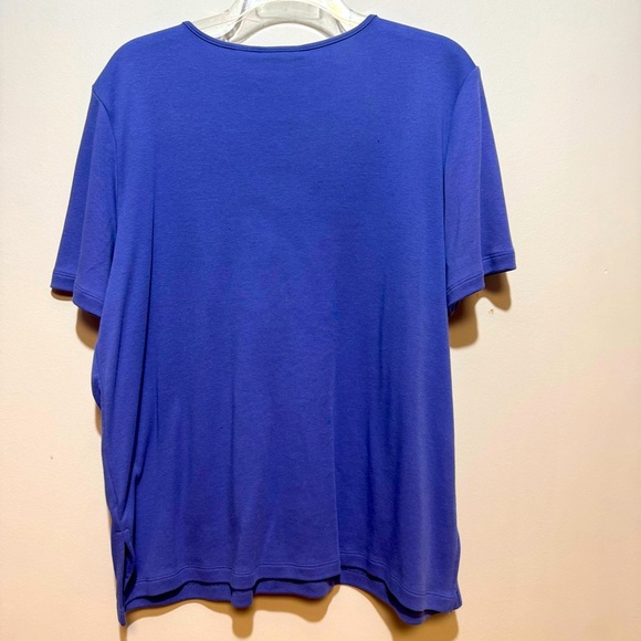 Alfred Dunner Purple Embellished Short Sleeve T-Shirt. Size L - Picture 4 of 6